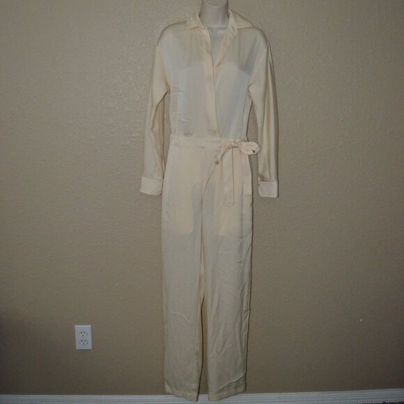 Vince Pants - NWT $495 Vince Cream Long Sleeve Belted Jumpsuit